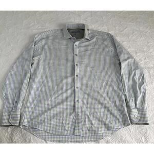 Twillory Performance Button Up Shirt Mens 17 34-35 Tailored Fit Hustle